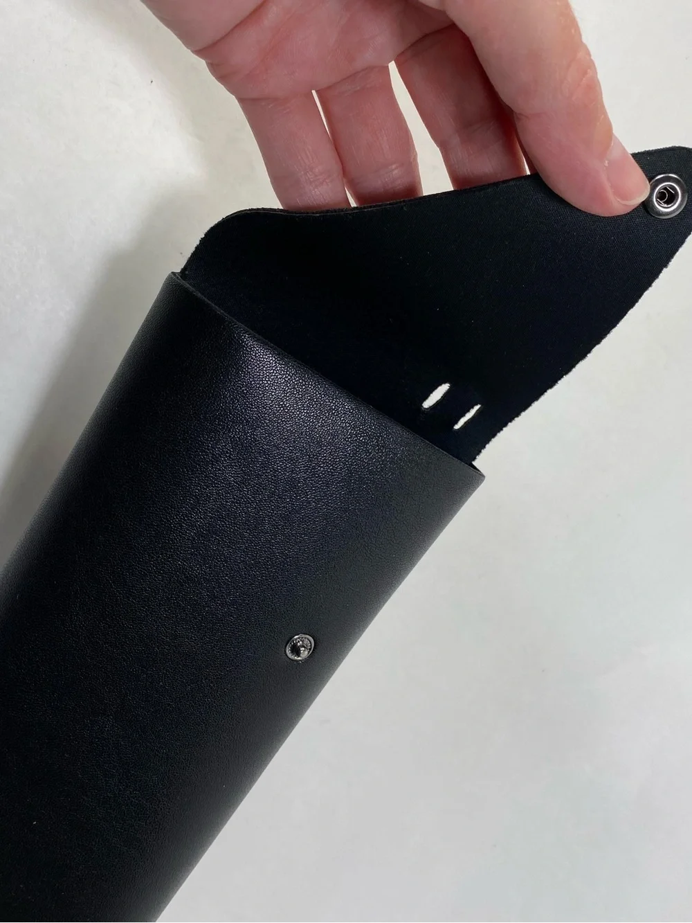 Kenzo Sunglasses Eyeglasses Faux Black Leather Snap Closure Case